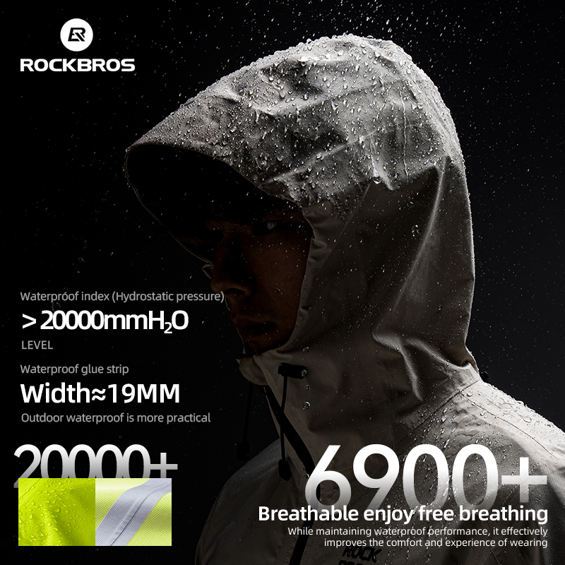 Cycling Gear Rain - ROCKBROS Su Geçirmez Bisiklet Ceket Yağmurluk