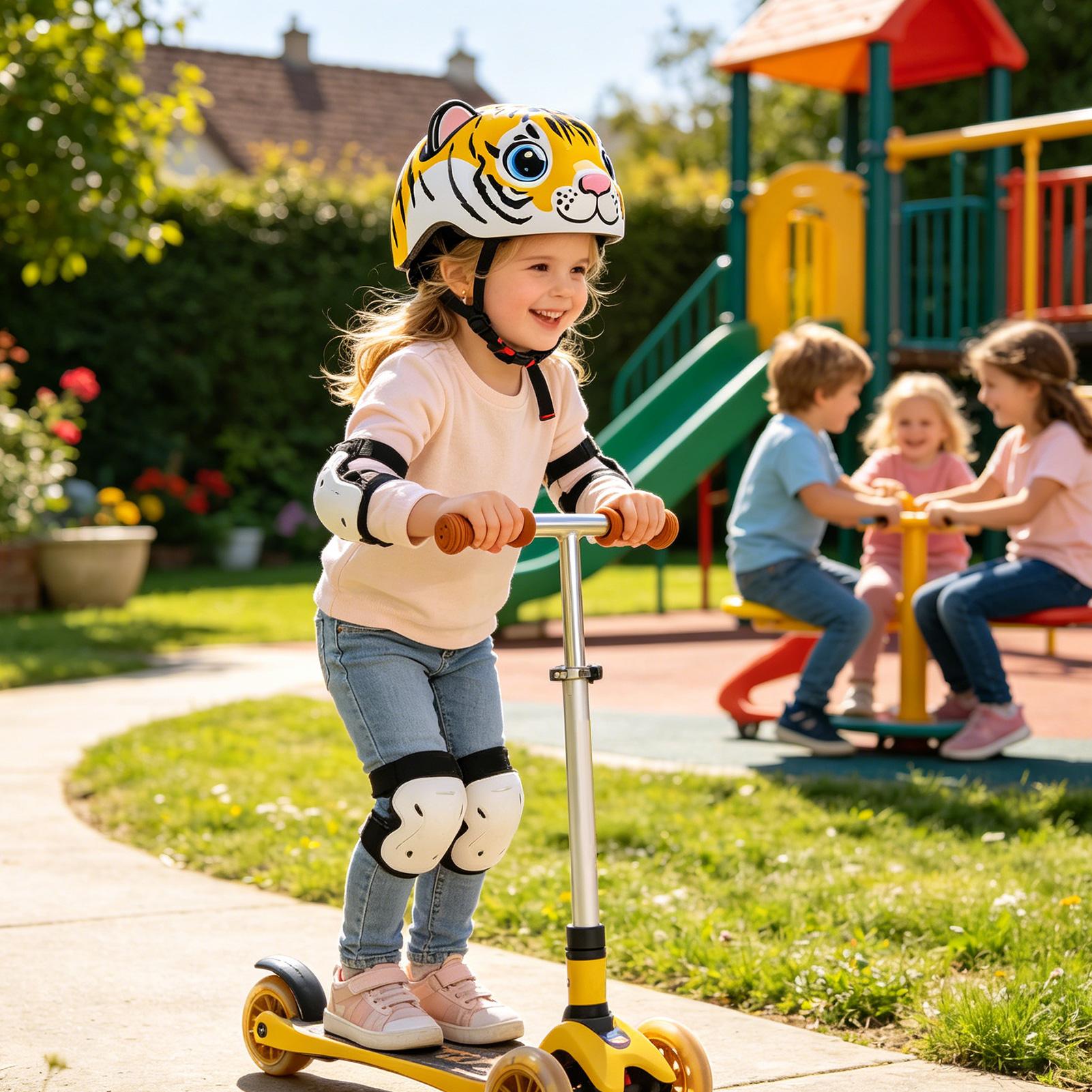 Cycling Gear For Commuting - Çocuklar için kaplan desenli ayarlanabilir güvenlik