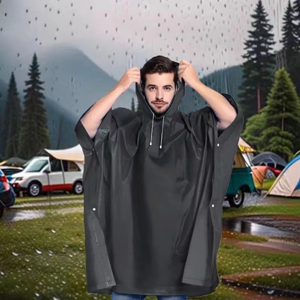 Cycling Gear Rain - Siyah moda yetişkin su geçirmez uzun